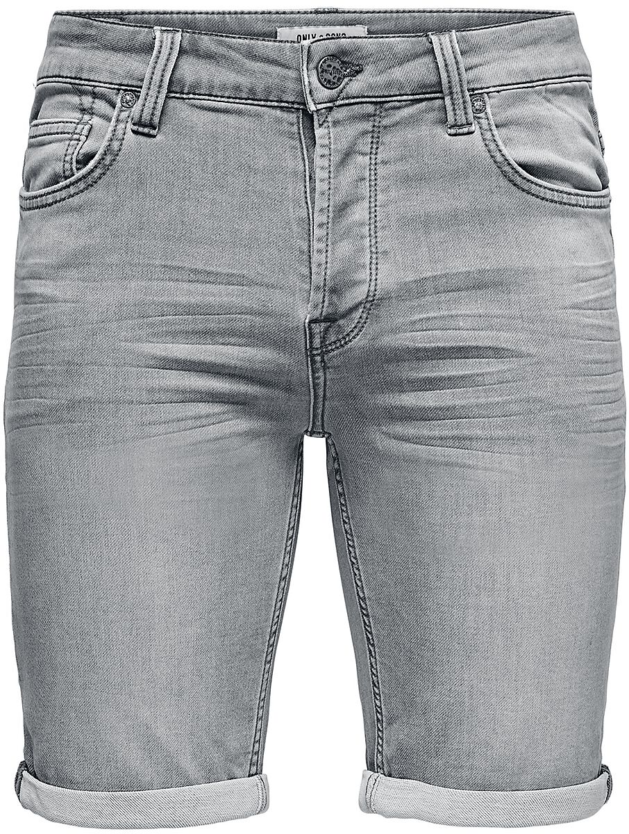 Short  de ONLY and SONS - ONSPly Life Reg D Blue Slim Fit - Short - S à XXL - pour Homme - gris - ONLY and SONS