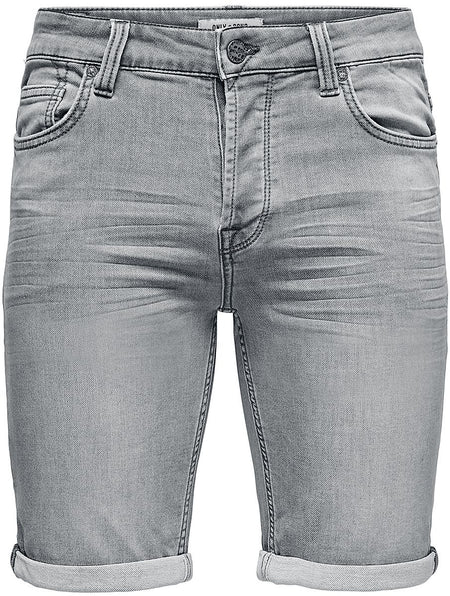 Short  de ONLY and SONS - ONSPly Life Reg D Blue Slim Fit - Short - S à XXL - pour Homme - gris - ONLY and SONS