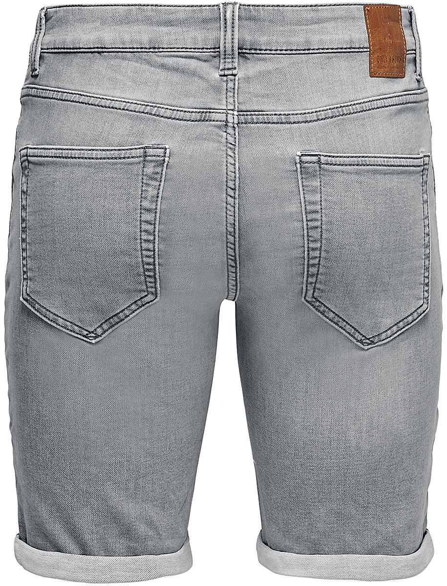 Short  de ONLY and SONS - ONSPly Life Reg D Blue Slim Fit - Short - S à XXL - pour Homme - gris - ONLY and SONS - View 2