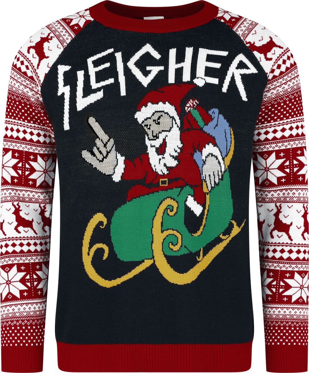 Pull de Noël Fun de Pull Moche De Noël - Sleigher Santa - S à 5XL - pour Homme - multicolore - Pull Moche De Noël