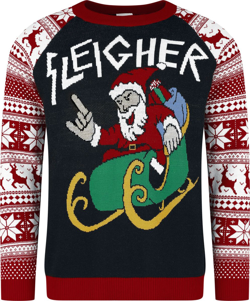 Pull de Noël Fun de Pull Moche De Noël - Sleigher Santa - S à 5XL - pour Homme - multicolore - Pull Moche De Noël