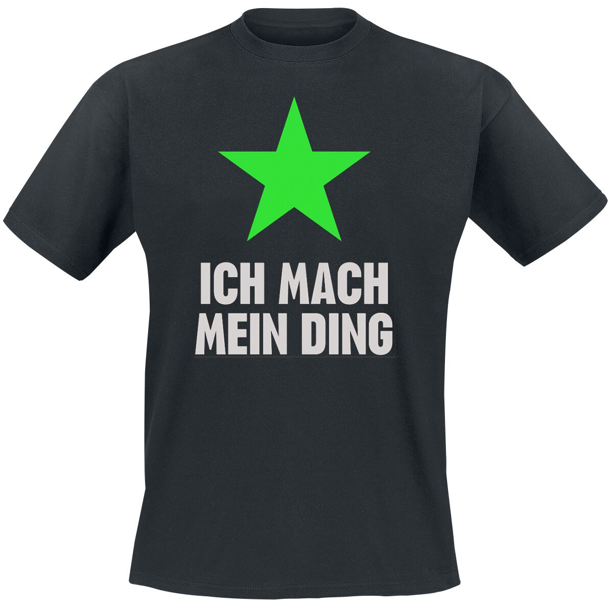 T-Shirt Manches courtes  de Udo Lindenberg - Ich mach mein Ding Shirt „Grüner Stern“ - L - pour Unisexe - noir - Udo Lindenberg