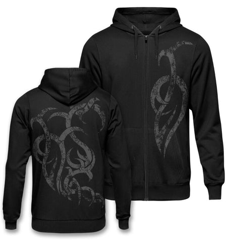 Sweat-shirt zippé à capuche  de Outer Vision - Stone Flames - S à L - pour Homme - noir - Outer Vision
