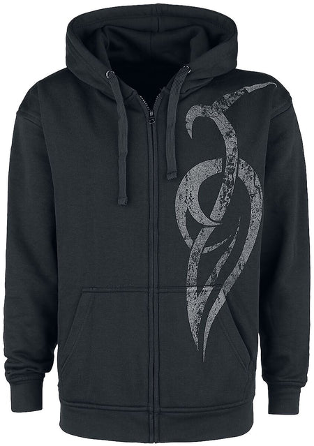 Sweat-shirt zippé à capuche  de Outer Vision - Stone Flames - S à XXL - pour Homme - noir - Outer Vision