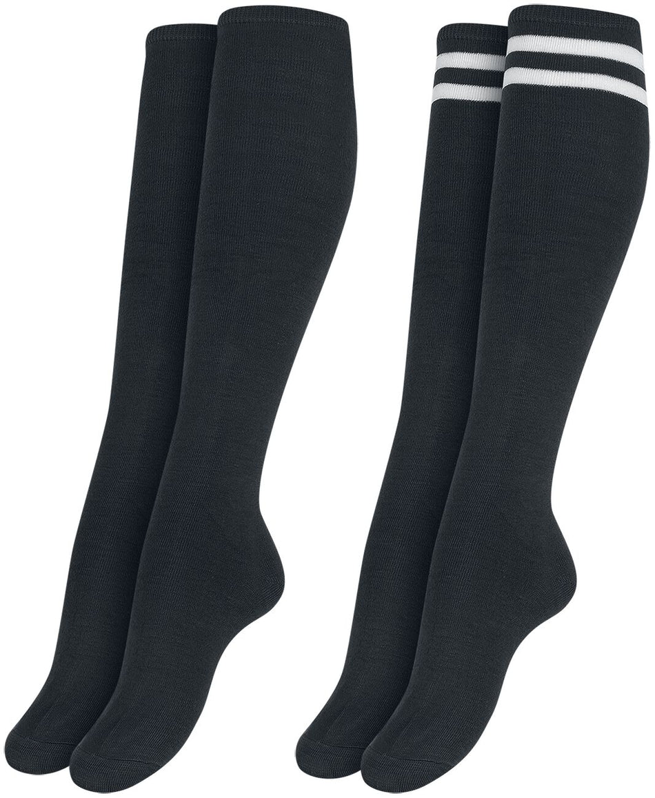 Chaussettes montantes  de Urban Classics - Chaussettes College - Lot De 2 Paires - EU35-38 à EU 39-42 - pour Femme - noir - Urban Classics