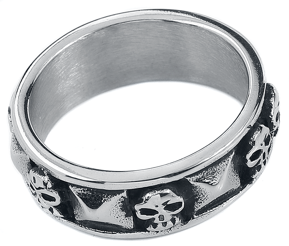 Bague  de etNox hard and heavy - Crânes & Rivets - pour Homme - couleur argent - etNox hard and heavy - View 2
