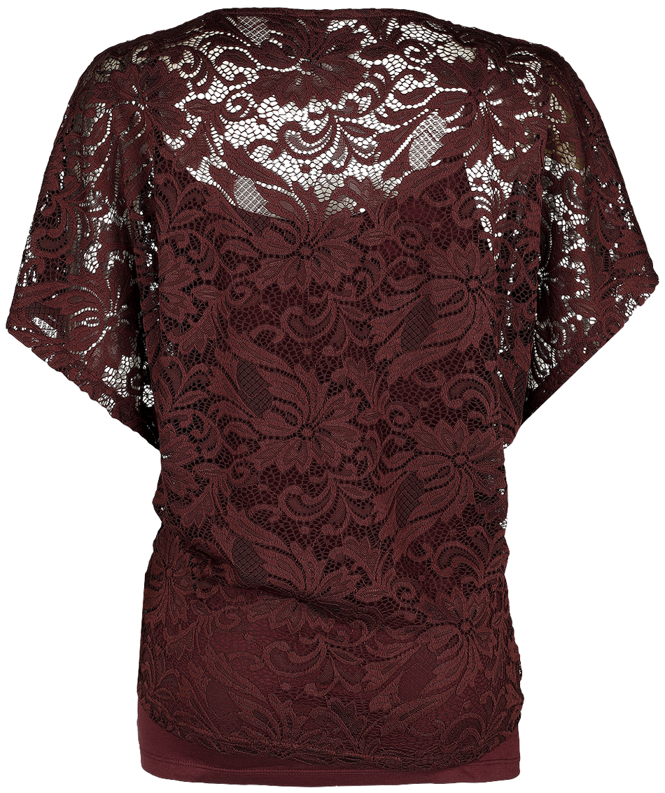 T-Shirt Manches courtes  de Black Premium by EMP - When The Heart Rules The Mind - S à 5XL - pour Femme - bordeaux - Black Premium by EMP - View 2