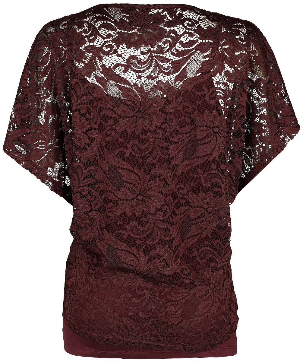 T-Shirt Manches courtes  de Black Premium by EMP - When The Heart Rules The Mind - S à 5XL - pour Femme - bordeaux - Black Premium by EMP - View 2