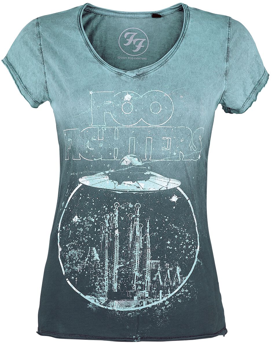 T-Shirt Manches courtes  de Foo Fighters - Outer Calipo - S à XXL - pour Femme - pétrole - Foo Fighters