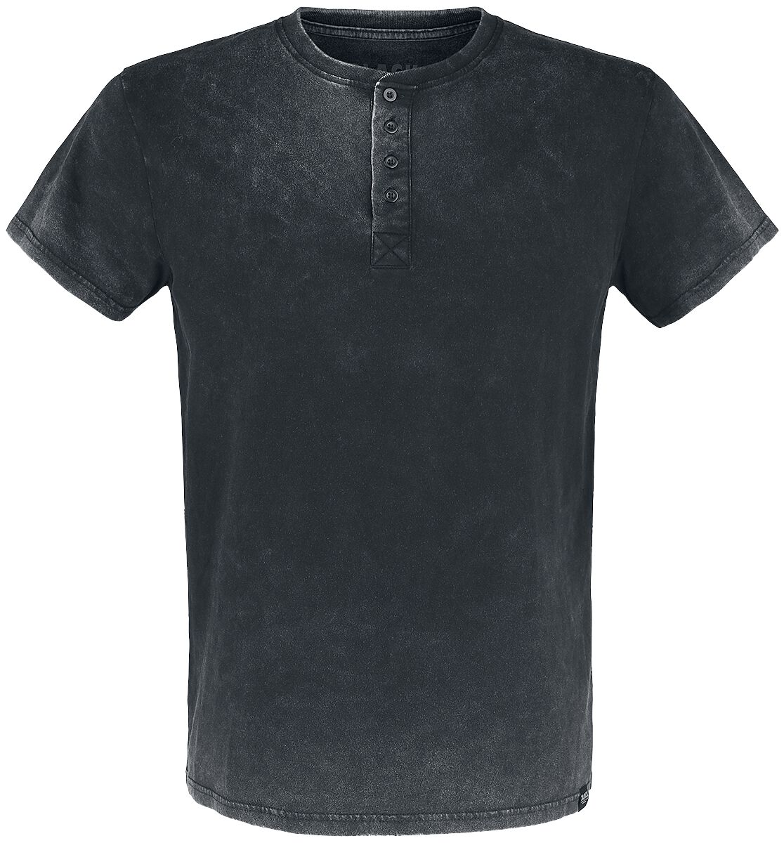 T-Shirt Manches courtes  de Black Premium by EMP - T-Shirt Délavé & Boutonné - S à 5XL - pour Homme - olive - Black Premium by EMP