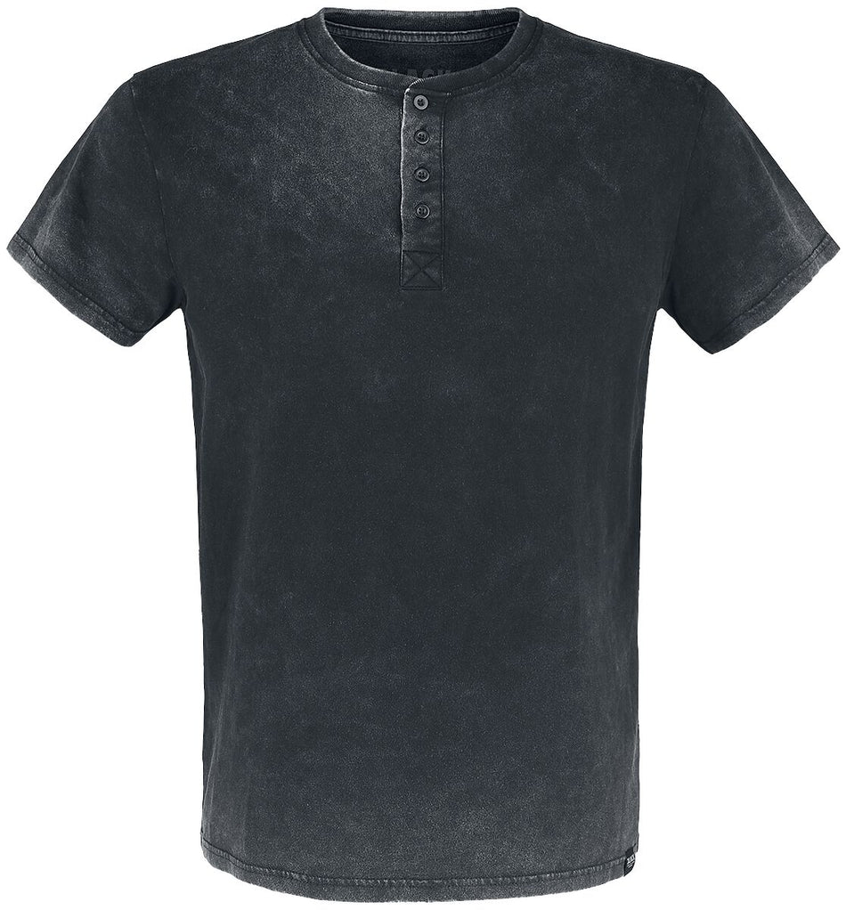 T-Shirt Manches courtes  de Black Premium by EMP - T-Shirt Délavé & Boutonné - S à 5XL - pour Homme - olive - Black Premium by EMP