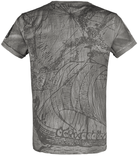 T-Shirt Manches courtes  de Black Premium by EMP - T-Shirt Avec Imprimé Frontal Détaillé - L à 5XL - pour Homme - gris/beige - Black Premium by EMP - View 2