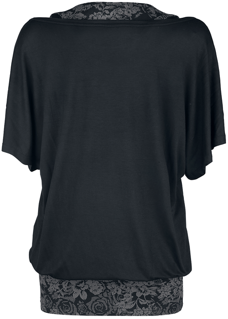 T-Shirt Manches courtes  de Black Premium by EMP - T-Shirt Double Épaisseur Avec Haut Imprimé Intégral - S à 5XL - pour Femme - noir - Black Premium by EMP - View 2