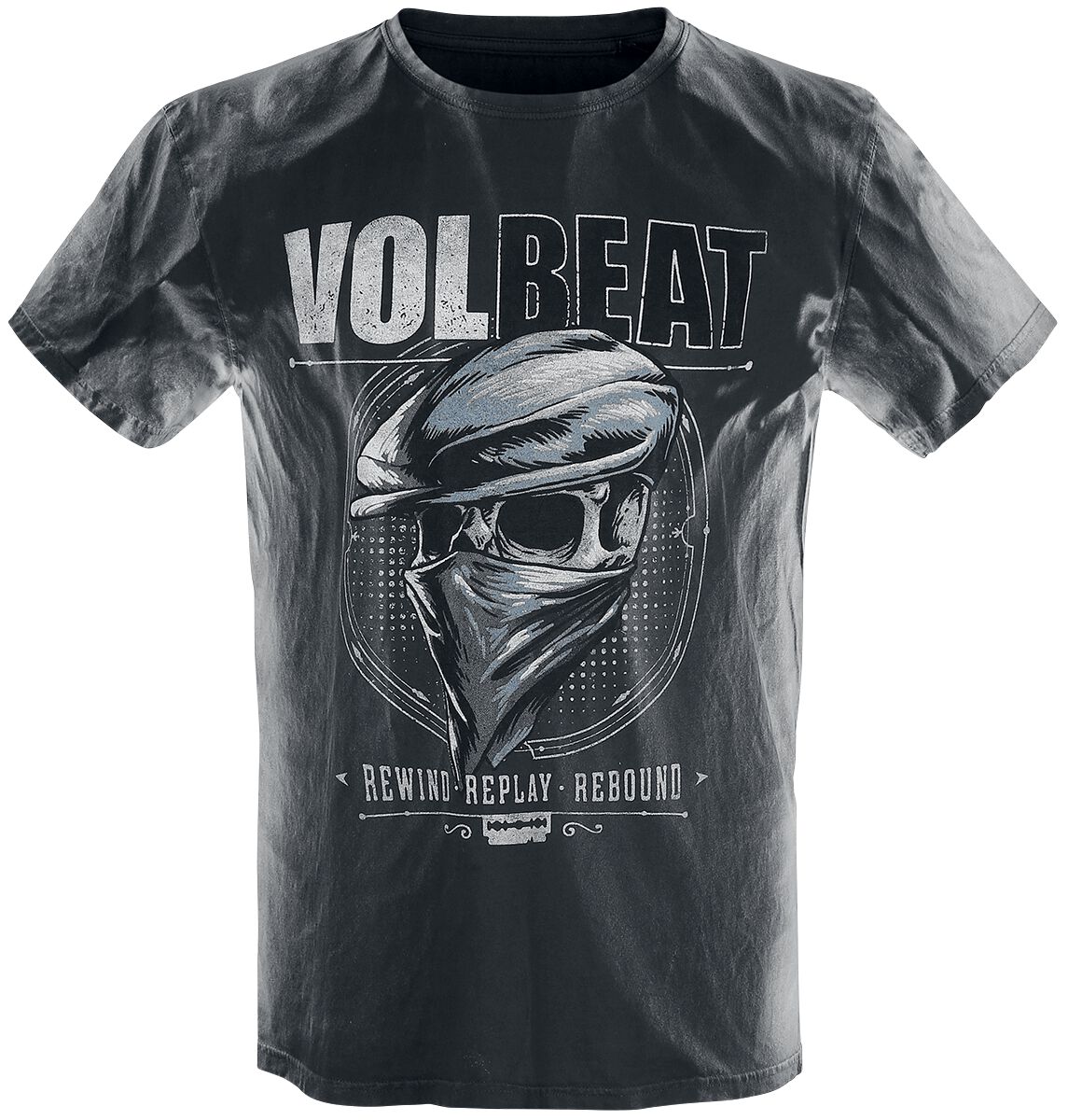 T-Shirt Manches courtes  de Volbeat - Bandana Skull - S à 4XL - pour Homme - Gris clair/noir - Volbeat