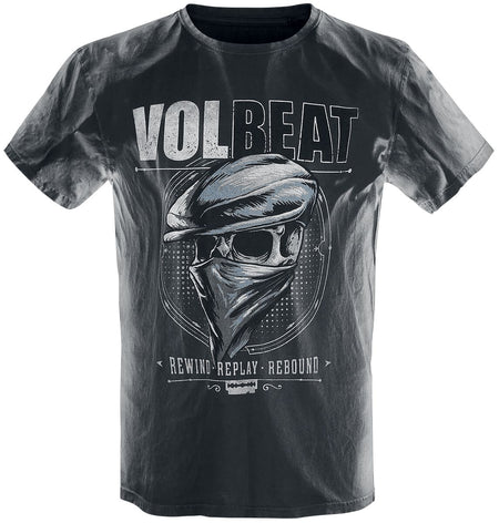 T-Shirt Manches courtes  de Volbeat - Bandana Skull - S à 4XL - pour Homme - Gris clair/noir - Volbeat