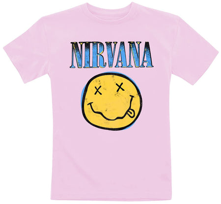 T-shirt  de Nirvana - Kids - Gradient - 104 à 140 - pour filles & garçonse - rose clair - Nirvana