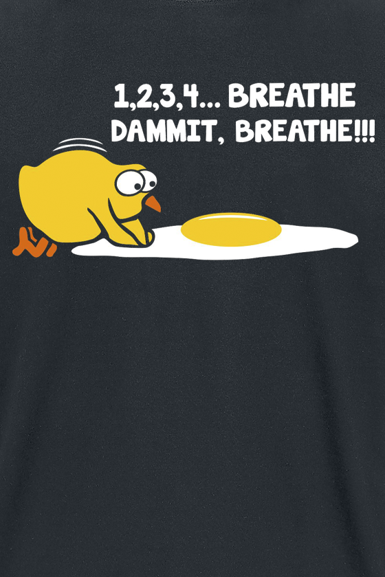 T-Shirt Manches courtes Fun de Slogans - 1,2,3,4... Breathe, Dammit, Breathe!!! - S à 4XL - pour Homme - noir - Slogans - View 2