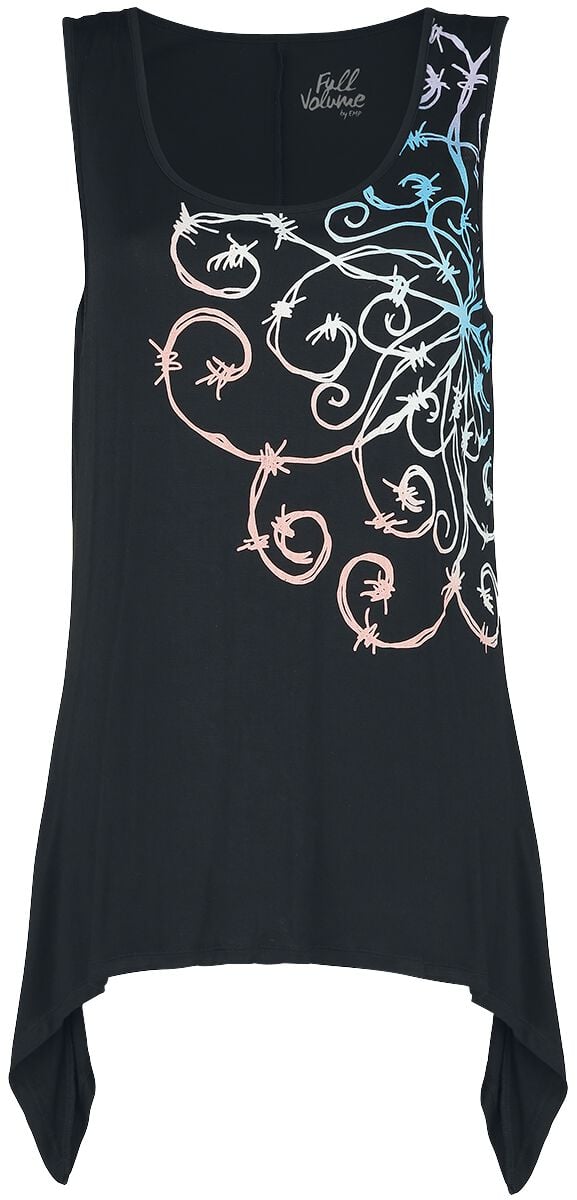 Top  de Full Volume by EMP - Haut avec imprimé Mandala Fil Barbelé - S à 3XL - pour Femme - noir - Full Volume by EMP