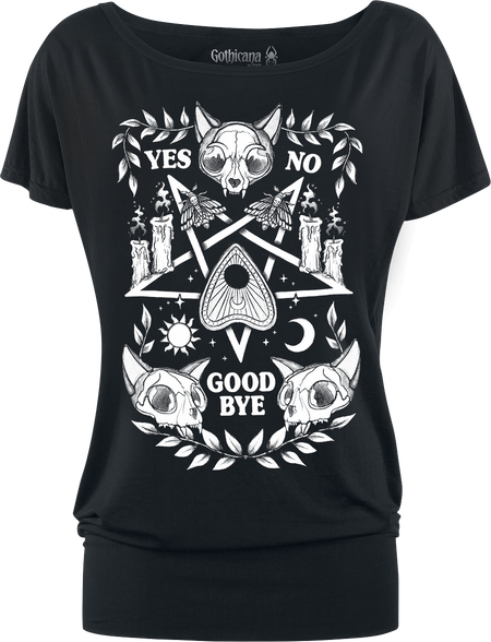 T-Shirt Manches courtes Gothic de Gothicana by EMP - T-Shirt Avec Pentacle - XS à 5XL - pour Femme - noir - Gothicana by EMP - View 2