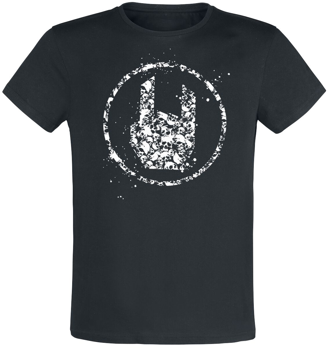 T-Shirt Manches courtes  de Collection EMP Stage - T-shirt avec rock hand - M à 5XL - pour Homme - noir - Collection EMP Stage