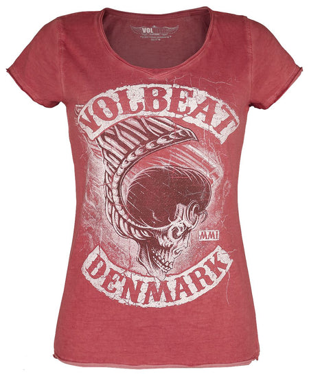 T-Shirt Manches courtes  de Volbeat - Denmark - S à 4XL - pour Femme - rouge - Volbeat