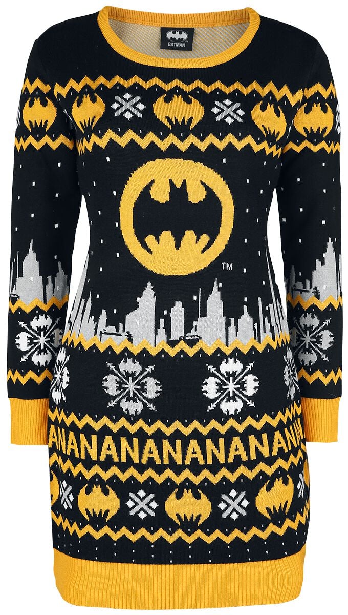 Robe mi-longue  de Batman - Na Na Na - L à XXL - pour Femme - noir/gris/jaune - Batman
