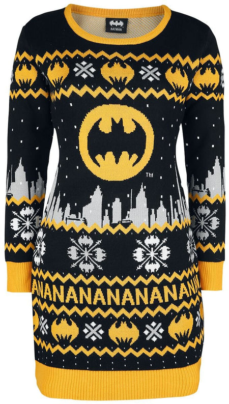Robe mi-longue  de Batman - Na Na Na - L à XXL - pour Femme - noir/gris/jaune - Batman