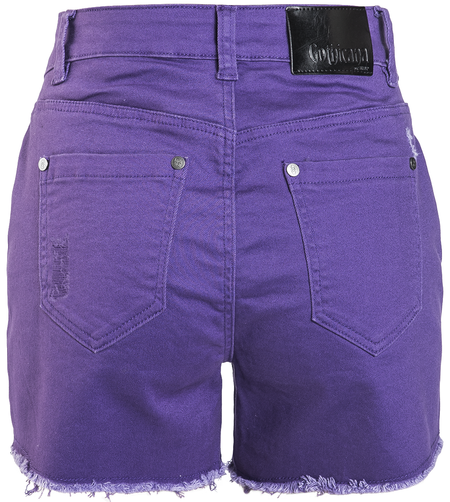 Short Sexy Gothic de Gothicana by EMP - Short avec bords en dentelle - 26 à 29 - pour Femme - lilas - Gothicana by EMP - View 2