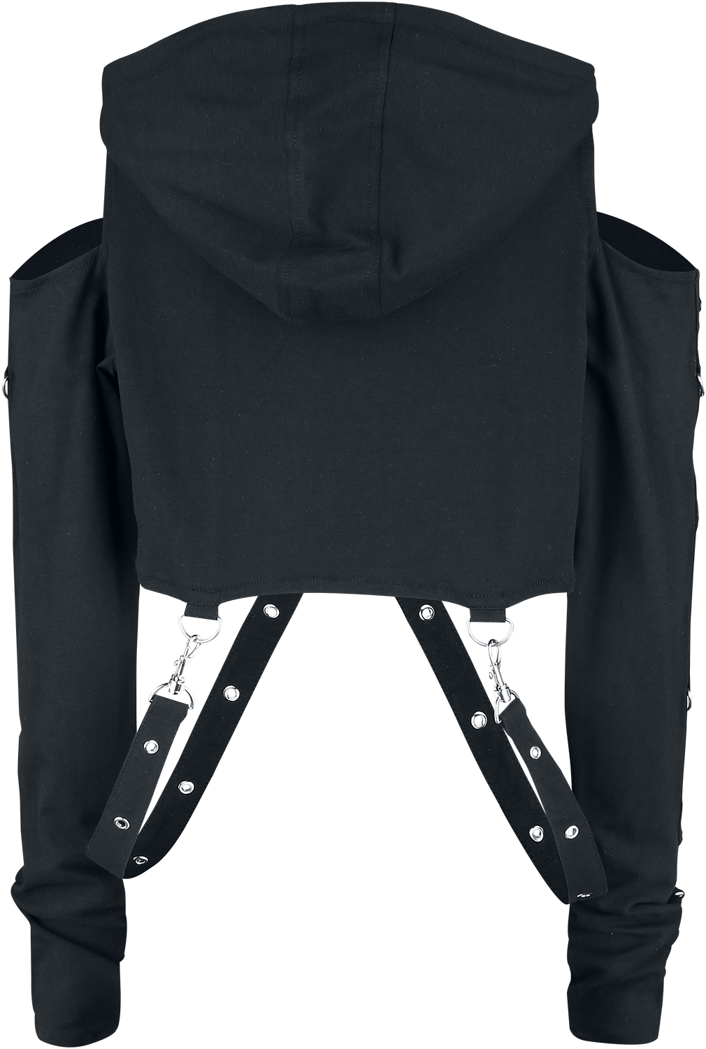 Sweat-shirt à capuche Gothic de Gothicana by EMP - Sweat à capuche court avec sangles - S à XXL - pour Femme - noir - Gothicana by EMP - View 2