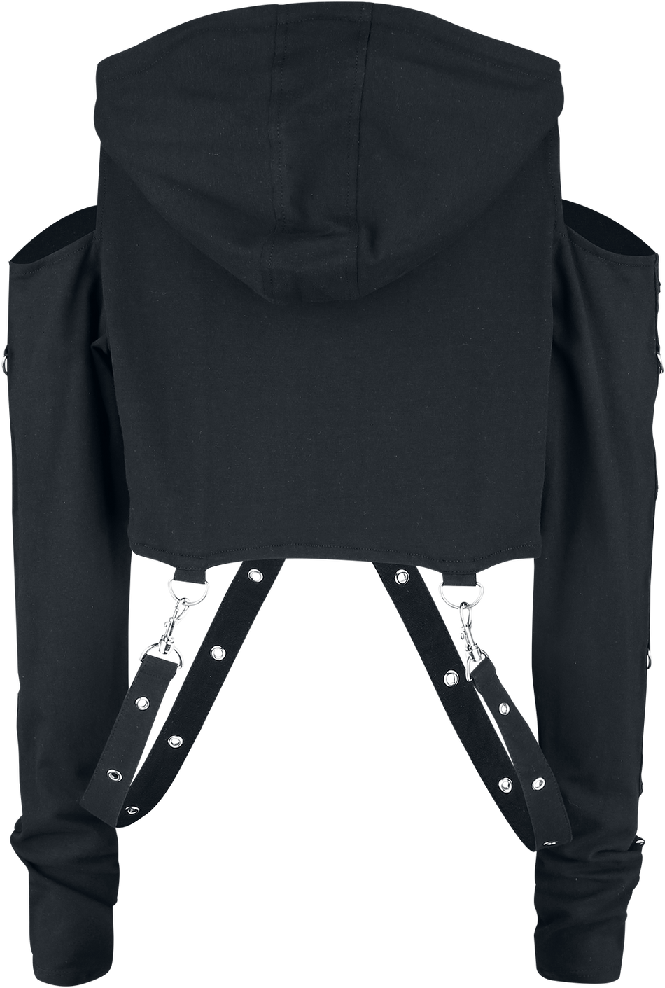 Sweat-shirt à capuche Gothic de Gothicana by EMP - Sweat à capuche court avec sangles - S à XXL - pour Femme - noir - Gothicana by EMP - View 2