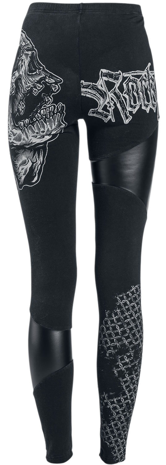 Legging  de Rock Rebel by EMP - Leggings Avec Imprimés, Découpes et Empiècements en Simili-Cuir - S à 5XL - pour Femme - noir/blanc - Rock Rebel by EMP - View 2