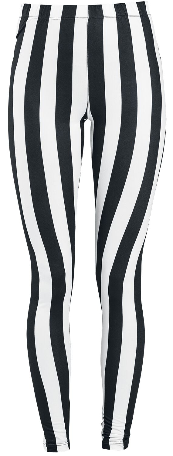 Legging Gothic de Gothicana by EMP - Leggings Rayé Noir/Blanc - S à 5XL - pour Femme - noir/blanc - Gothicana by EMP