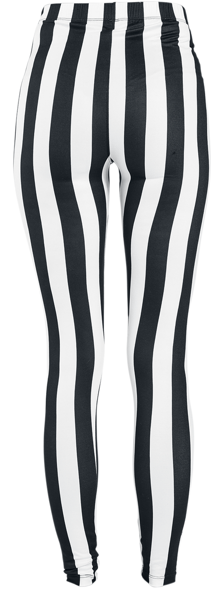 Legging Gothic de Gothicana by EMP - Leggings Rayé Noir/Blanc - M - pour Femme - noir/blanc - Gothicana by EMP - View 2