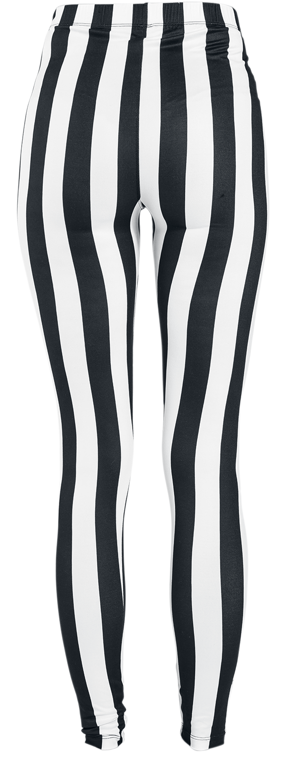 Legging Gothic de Gothicana by EMP - Leggings Rayé Noir/Blanc - M - pour Femme - noir/blanc - Gothicana by EMP - View 2