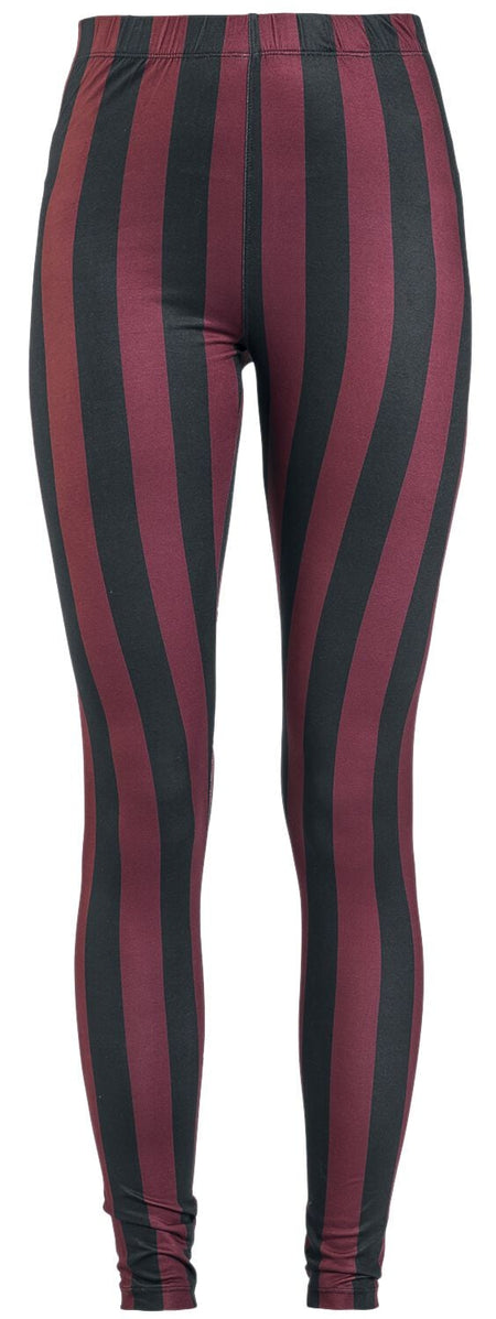 Legging Gothic de Gothicana by EMP - Leggings Rayé Noir/Rouge - L à 4XL - pour Femme - noir/rouge - Gothicana by EMP