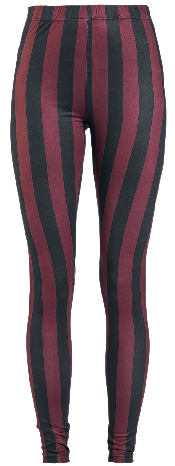 Legging Gothic de Gothicana by EMP - Leggings Rayé Noir/Rouge - L à 4XL - pour Femme - noir/rouge - Gothicana by EMP
