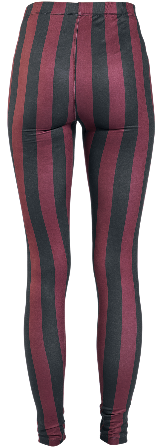Legging Gothic de Gothicana by EMP - Leggings Rayé Noir/Rouge - S à 5XL - pour Femme - noir/rouge - Gothicana by EMP - View 2