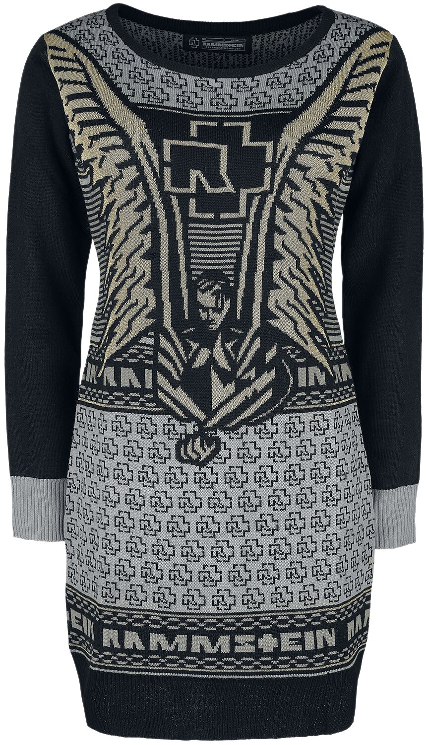 Robe mi-longue  de Rammstein - Christmas Dress Gold - S à 3XL - pour Femme - noir/or - Rammstein