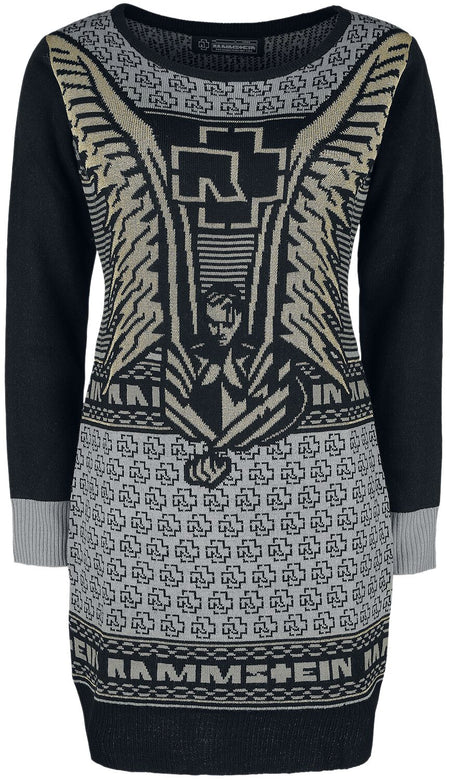 Robe mi-longue  de Rammstein - Christmas Dress Gold - S à 3XL - pour Femme - noir/or - Rammstein
