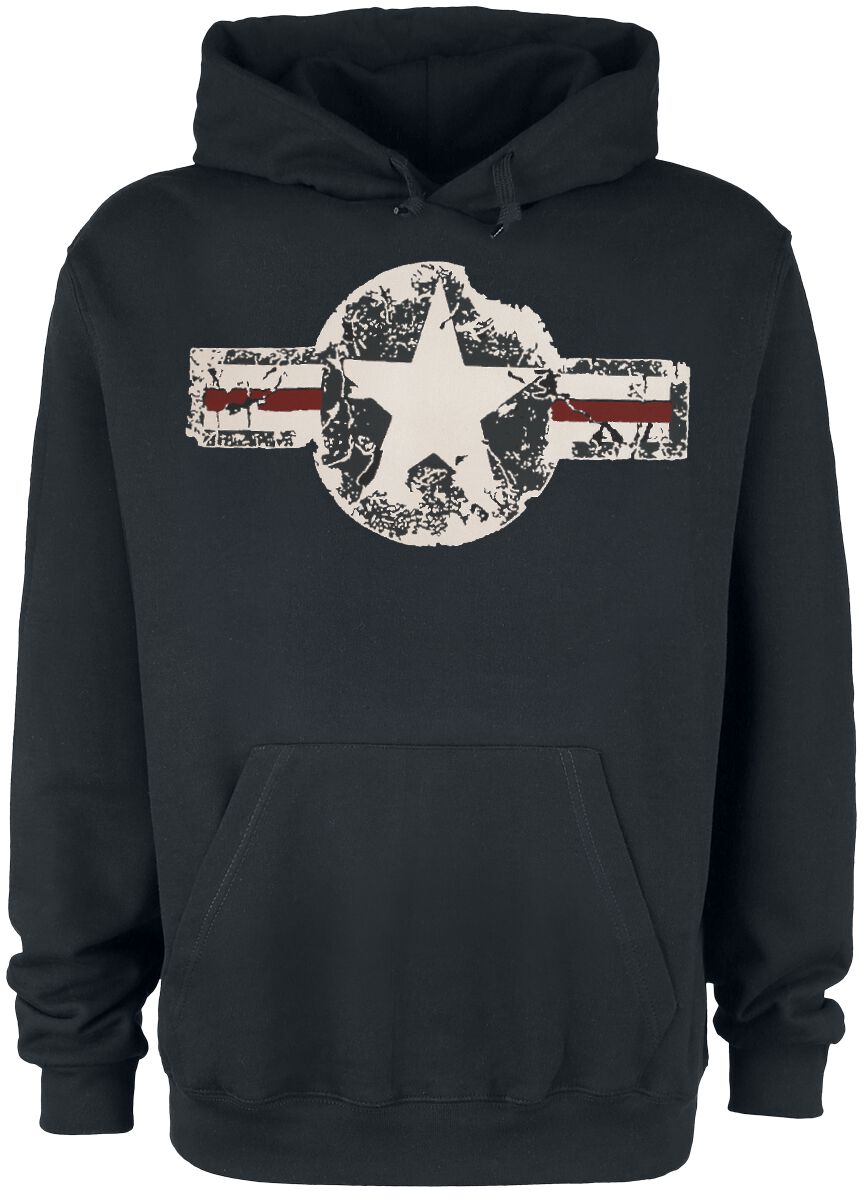 Sweat-shirt à capuche Rockabilly de Gasoline Bandit - USAF - M à 4XL - pour Homme - noir - Gasoline Bandit