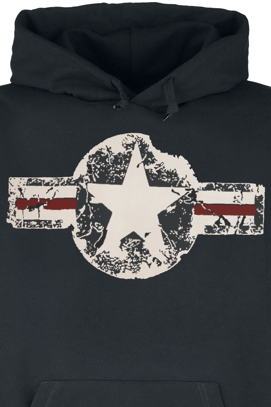 Sweat-shirt à capuche Rockabilly de Gasoline Bandit - USAF - M à 4XL - pour Homme - noir - Gasoline Bandit - View 2