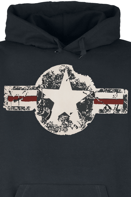 Sweat-shirt à capuche Rockabilly de Gasoline Bandit - USAF - M à 4XL - pour Homme - noir - Gasoline Bandit - View 2