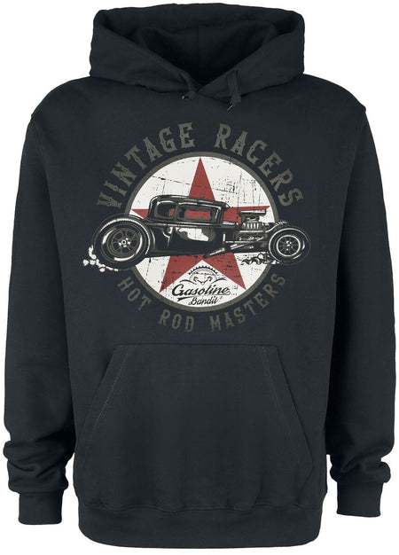 Sweat-shirt à capuche Rockabilly de Gasoline Bandit - Vintage Racers - M à 4XL - pour Homme - noir - Gasoline Bandit