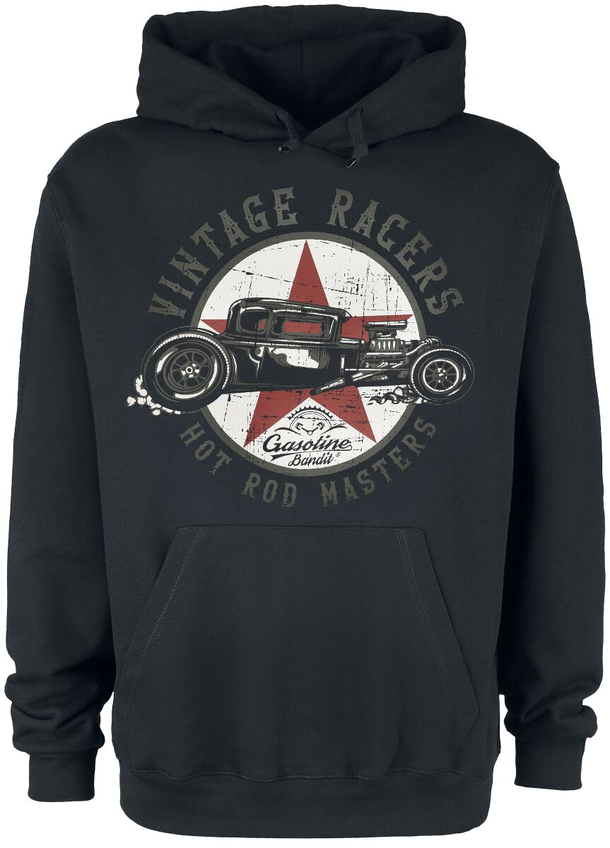 Sweat-shirt à capuche Rockabilly de Gasoline Bandit - Vintage Racers - M à 4XL - pour Homme - noir - Gasoline Bandit