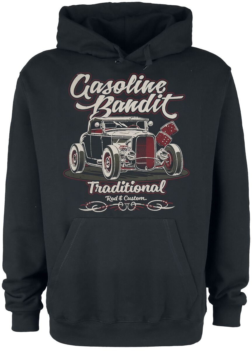 Sweat-shirt à capuche Rockabilly de Gasoline Bandit - Traditional - M à 4XL - pour Homme - noir - Gasoline Bandit
