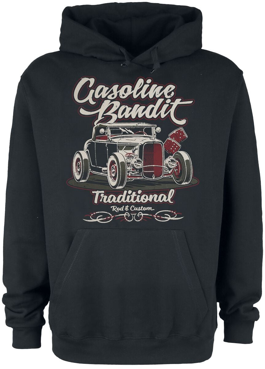 Sweat-shirt à capuche Rockabilly de Gasoline Bandit - Traditional - M à 4XL - pour Homme - noir - Gasoline Bandit