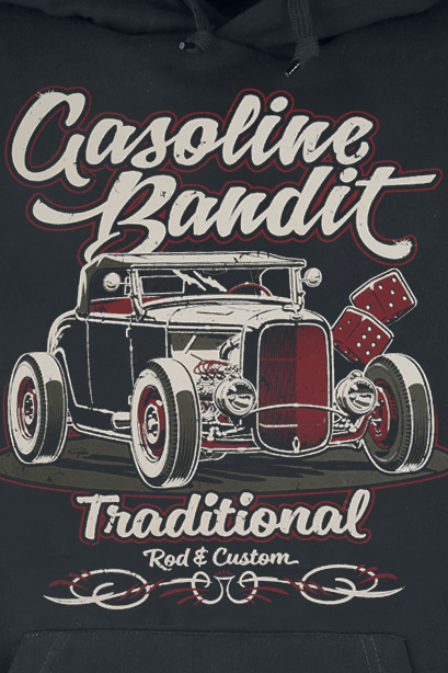 Sweat-shirt à capuche Rockabilly de Gasoline Bandit - Traditional - M à 4XL - pour Homme - noir - Gasoline Bandit - View 2