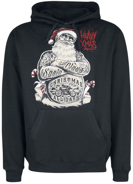Sweat-shirt à capuche Rockabilly de Gasoline Bandit - Xmas - M à 4XL - pour Homme - noir - Gasoline Bandit