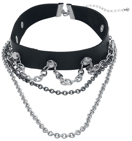 Serre-cou Gothic de Gothicana by EMP - Choker Chaíne - pour Femme - noir/argent - Gothicana by EMP