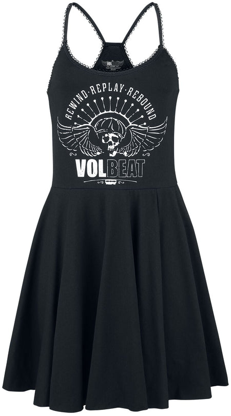 Robe mi-longue  de Volbeat - Skull Wings - S à 4XL - pour Femme - noir - Volbeat